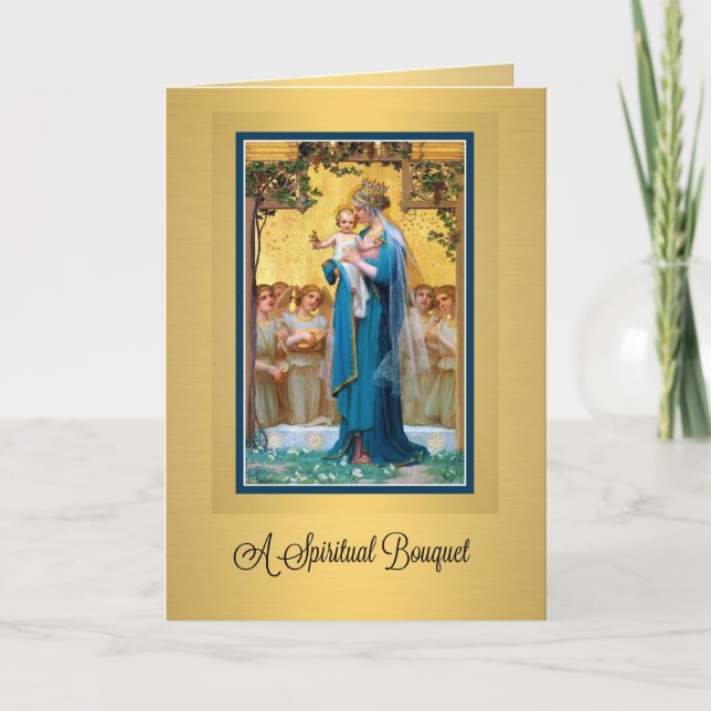 Carte de prière de bouquet spirituel catholique de (Devant)