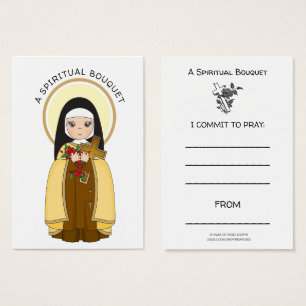 Carte de prière de Bouquet spirituel St. Therese J