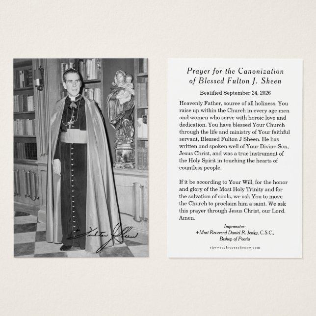 Carte de prière de canonisation du Bienheureux Ful (Devant & derrière)