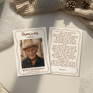 Carte de prière de célébration de la vie de cow-bo