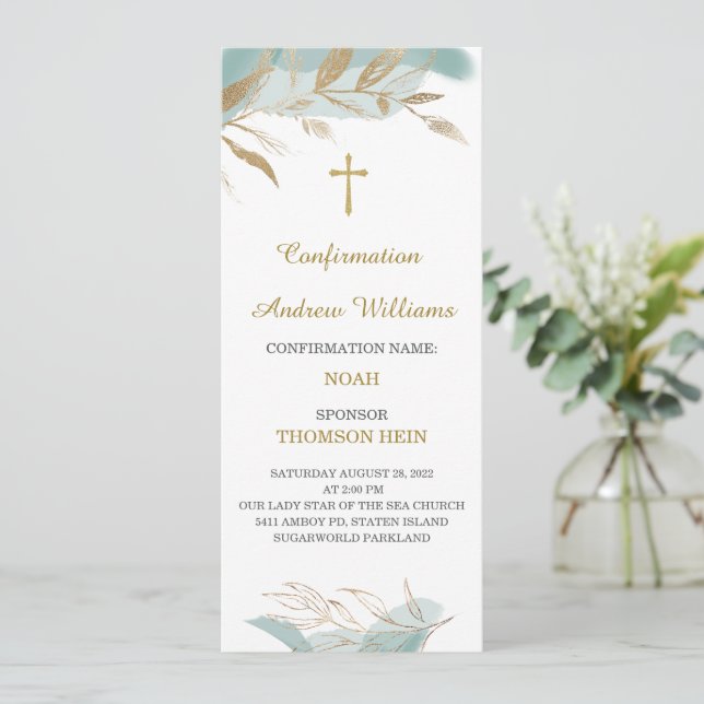Carte de prière de confirmation personnalisée pour (Debout devant)