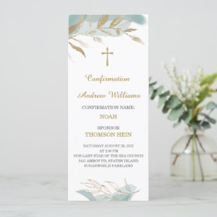 Carte de prière de confirmation personnalisée pour