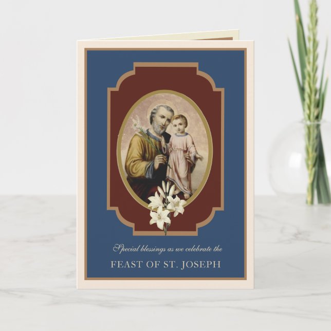 Carte de prière de fête catholique religieuse St.  (Devant)