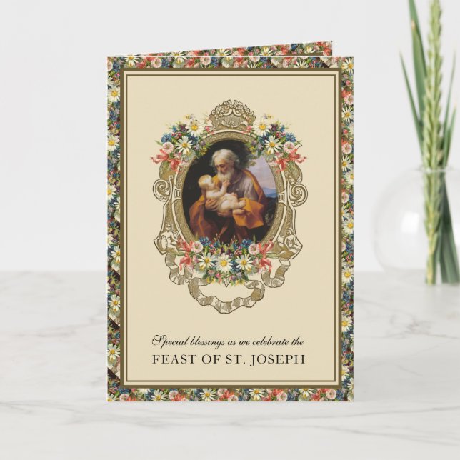 Carte de prière de fête catholique religieuse St.  (Devant)