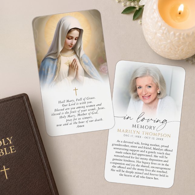 Carte de prière de la Vierge Marie à mémoire relig (Créateur téléchargé)