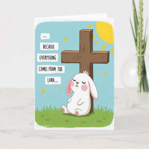 Carte de prière de lapin paisible