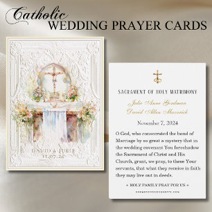 Carte de prière de mariage à l'autel de l'Église c