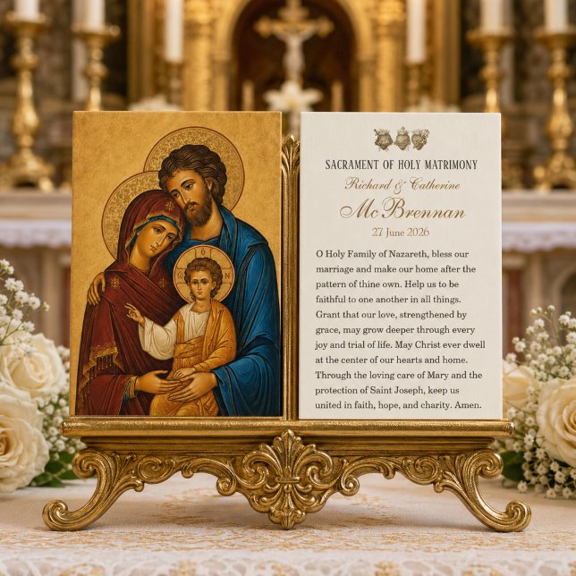 Carte de prière de mariage catholique de la Sainte (Créateur téléchargé)