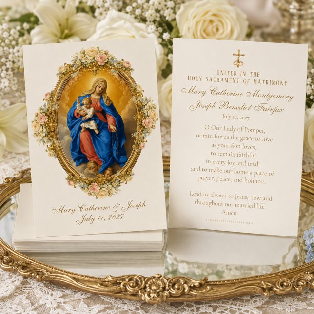 Carte de prière de mariage catholique de Notre-Dam (Créateur téléchargé)