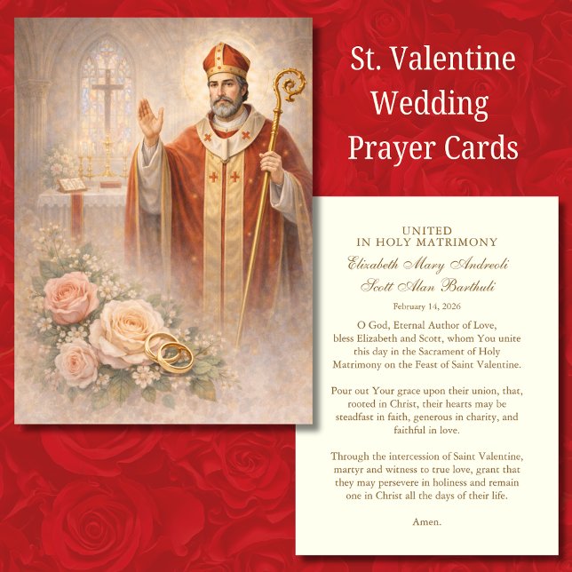 Carte de prière de mariage catholique de St. Valen (Créateur téléchargé)