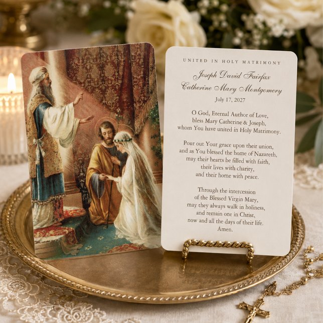 Carte de prière de mariage catholique Fiançailles  (Créateur téléchargé)
