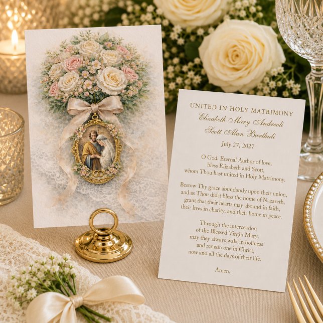 Carte de prière de mariage catholique Fiançailles (Créateur téléchargé)