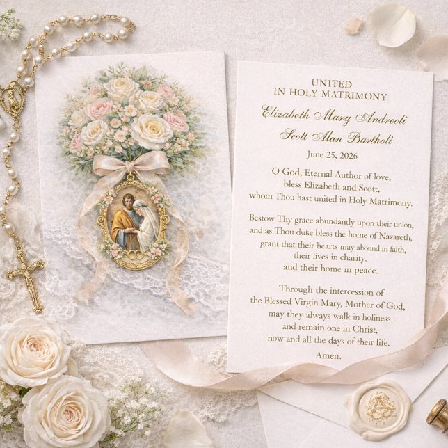 Carte de prière de mariage catholique Fiançailles (Créateur téléchargé)