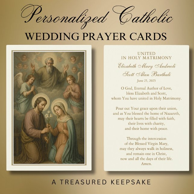 Carte de prière de mariage catholique Fiançailles  (Créateur téléchargé)