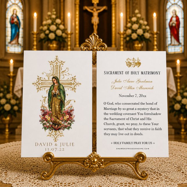 Carte de prière de mariage catholique Guadalupe (Créateur téléchargé)