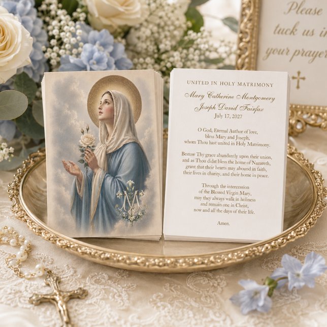 Carte de prière de mariage catholique marian (Créateur téléchargé)