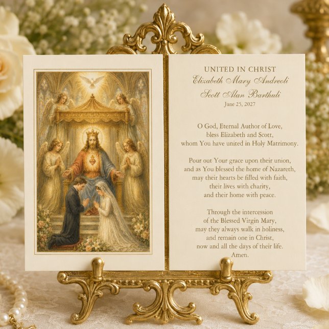 Carte de prière de mariage catholique Unis dans le (Créateur téléchargé)
