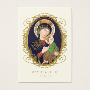 Carte de prière de mariage catholique Vierge Marie