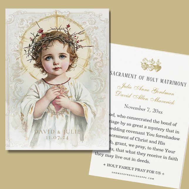 Carte de prière de mariage de Jésus du Sacré-Cœur  (Créateur téléchargé)