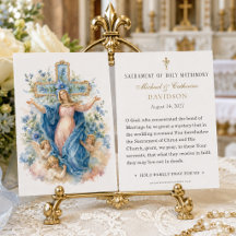 Carte de prière de mariage de la Sainte Mère Marie