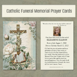 Carte de prière de mémorial de funérailles catholi