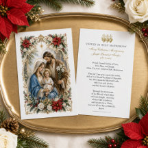 Carte de prière de Noël pour mariage de la Sainte