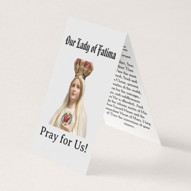 Carte de prière de Notre-Dame de Fatima (Front)