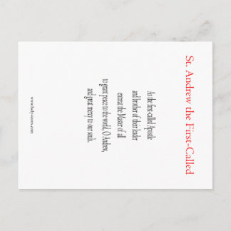 Carte de prière de saint André