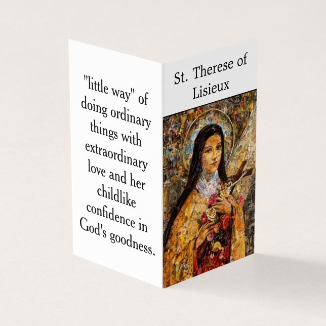 Carte de prière de Ste Thérèse de Lisieux (Outside)