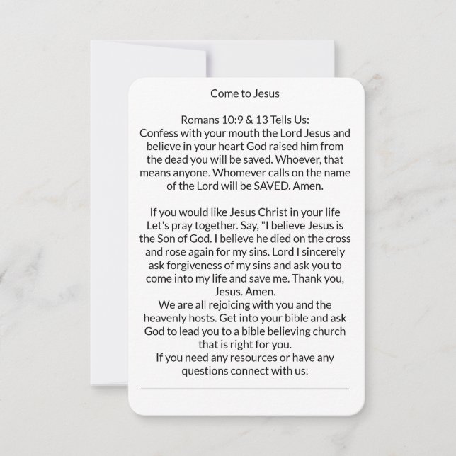 Carte de prière du salut de Jésus (Devant)