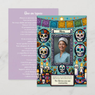 Carte de prière espagnole dia de los muertos