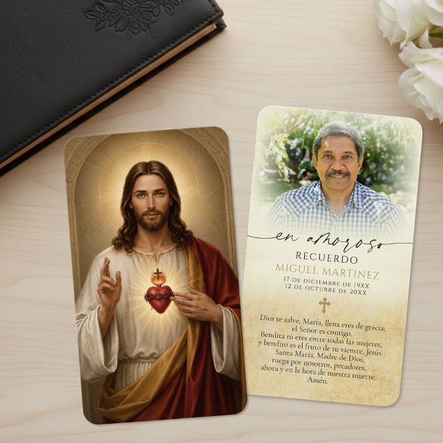 Carte de prière espagnole du Sacré-Cœur de Jésus (Créateur téléchargé)