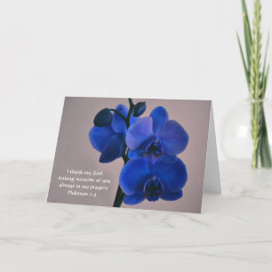 Carte de prière Faith Blue Orchid