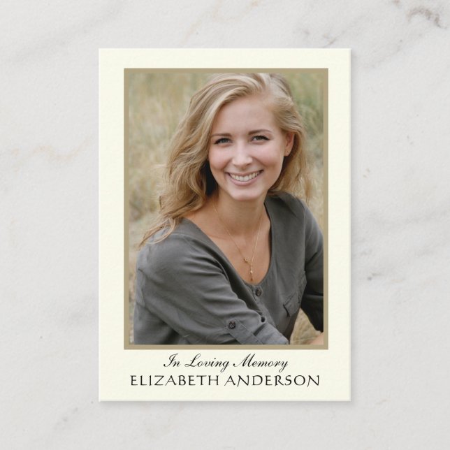 Carte de prière funéraire (Devant)