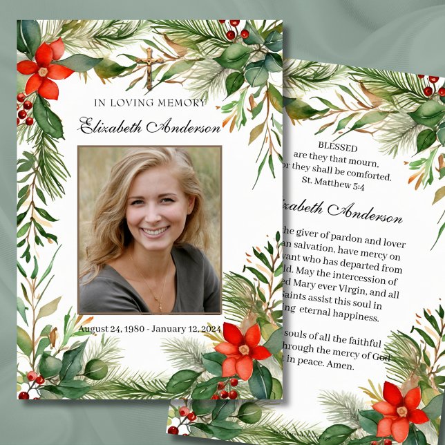 Carte de prière funéraire catholique en mémoire d' (Créateur téléchargé)