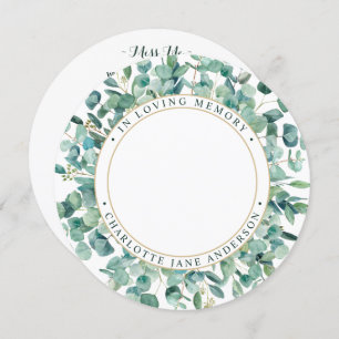 Carte de prière funéraire commémorative Eucalyptus