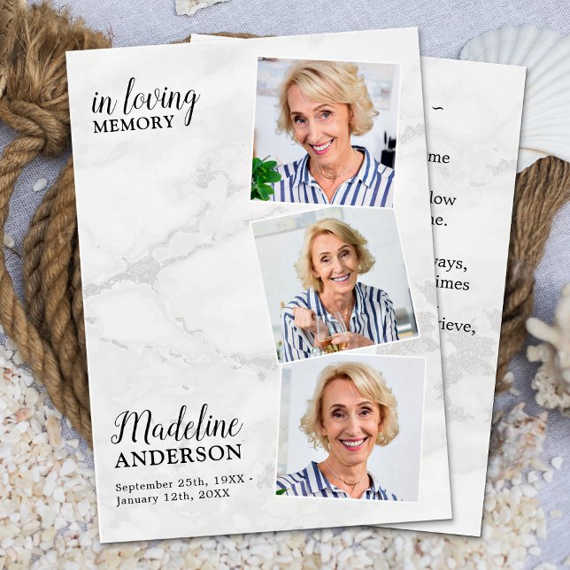 Carte de prière funéraire commémorative Modern Mar (Créateur téléchargé)
