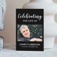 Carte de prière funéraire commémorative noire avec