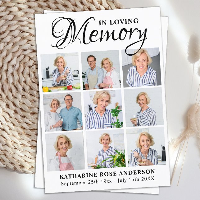 Carte de prière funéraire de collection de photos  (Créateur téléchargé)