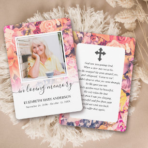 Carte de prière funéraire de couleur d'eau vive