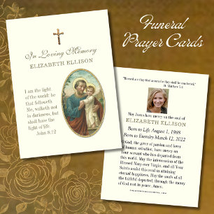 Carte de prière funéraire de Jésus St. Joseph Scri