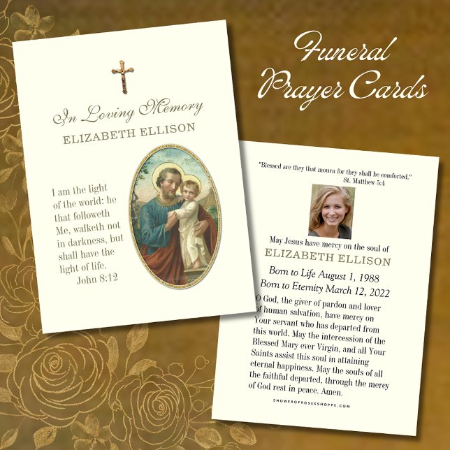 Carte de prière funéraire de Jésus St. Joseph Scri (Créateur téléchargé)