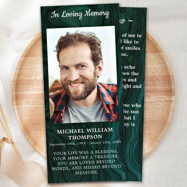 Carte de prière funéraire de la photo commémorativ (Créateur téléchargé)