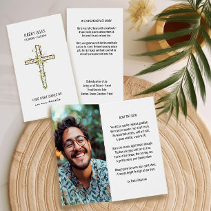 Carte de prière funéraire de photo commémorative p