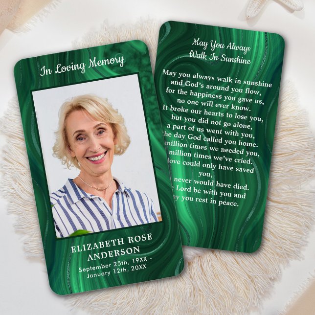 Carte de prière funéraire Emerald Green (Créateur téléchargé)