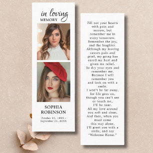 Carte de prière funéraire Memorial 2 Photo Collect