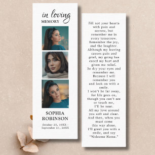 Carte de prière funéraire Memorial 3 Photo Collect