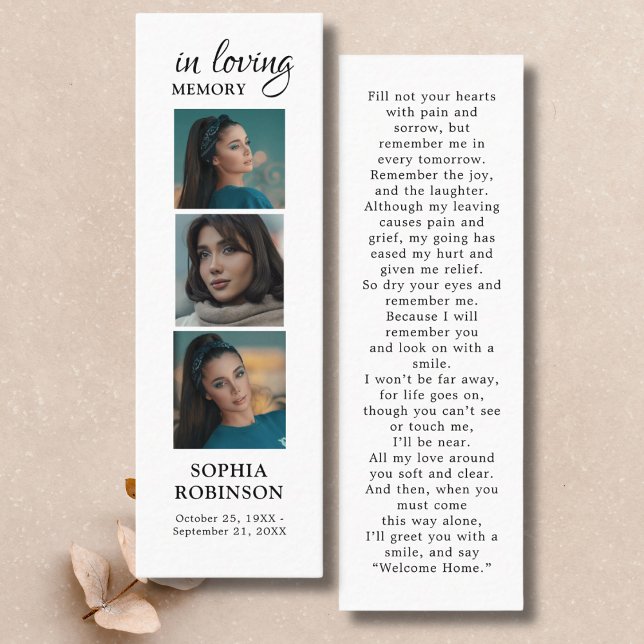 Carte de prière funéraire Memorial 3 Photo Collect (Créateur téléchargé)
