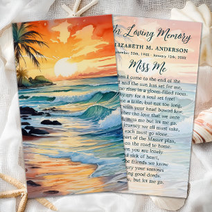 Carte de prière funéraire moderne Sunrise Ocean Me