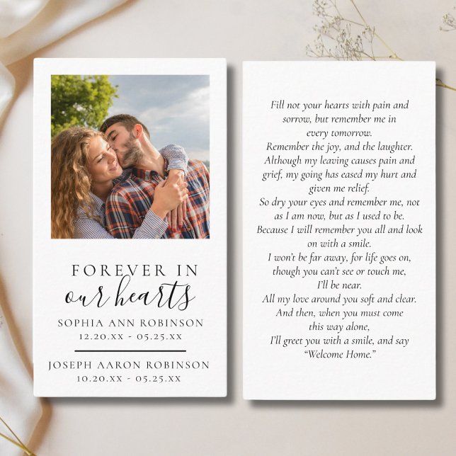 Carte de prière funéraire photo double mémorial (Créateur téléchargé)